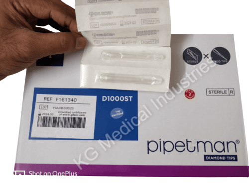 Gilson Pipetman Diamond Tips Volume 100-1000 ml Sterile Pack D1000ST Individually Wrapped for IVF Lab Uses Ref F161340